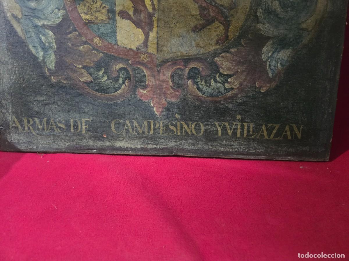 Arte: CUADRO ANTIGUO CON ESCUDO HERALDICO - Foto 6