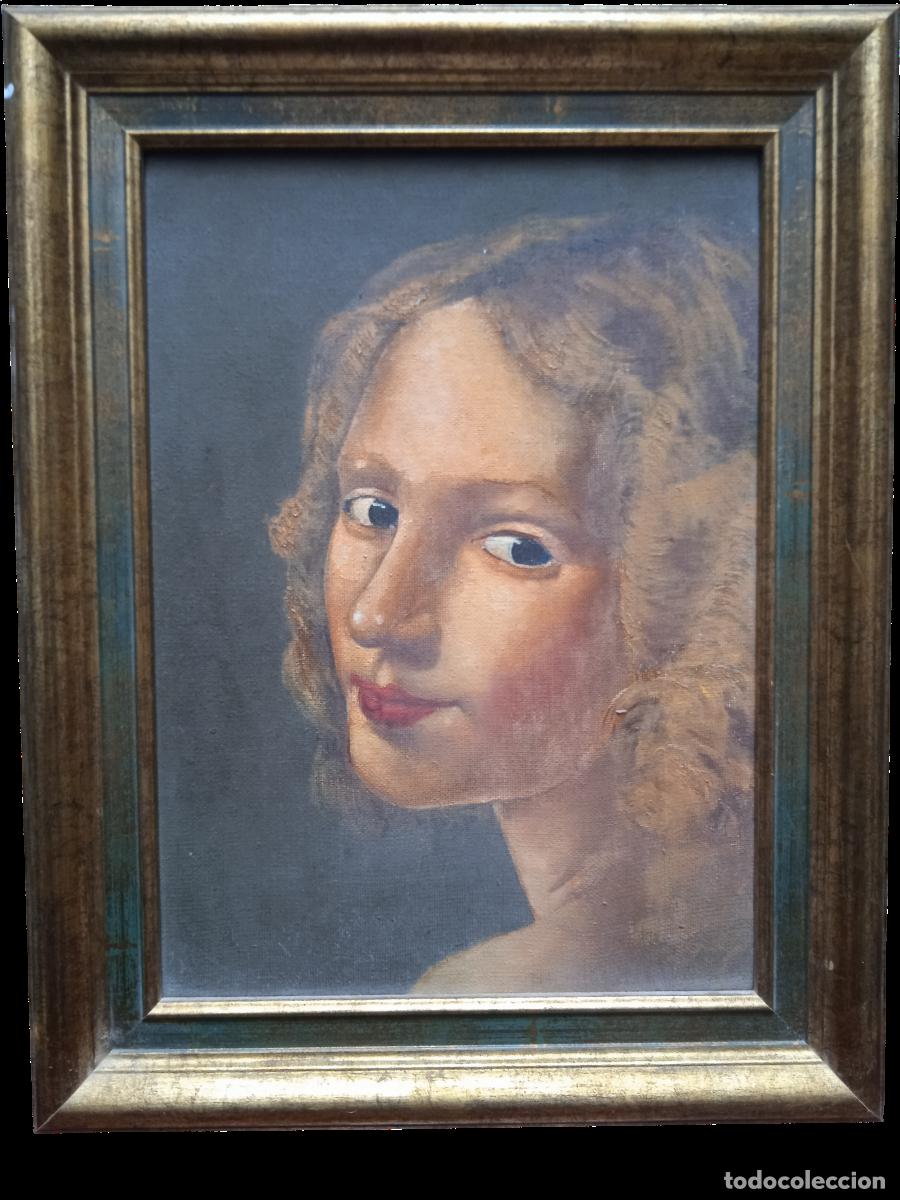 Arte: Reproducci&oacute;n o estudio al &oacute;leo de la famosa obra &rdquo;Cabeza de una joven&rdquo; de Bernardino Luini