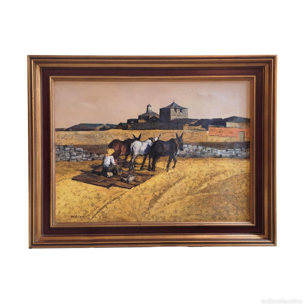 Arte: &Oacute;leo &ldquo;trilla en Cubillas&rdquo; Jos&eacute; Mar&iacute;a Garc&iacute;a Fern&aacute;ndez &ldquo;Castilvejo&rdquo;, Costumbrismo - Espa&ntilde;a