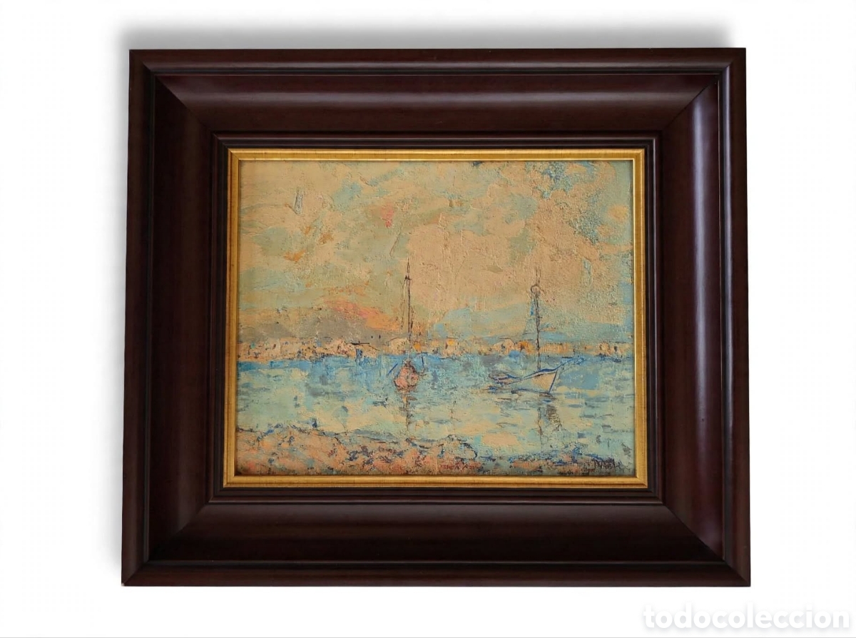 Arte: Precioso &Oacute;leo sobre Lienzo - Marinas con Veleros - Marcel Duval (Francia, 1890-1985) - Escuela