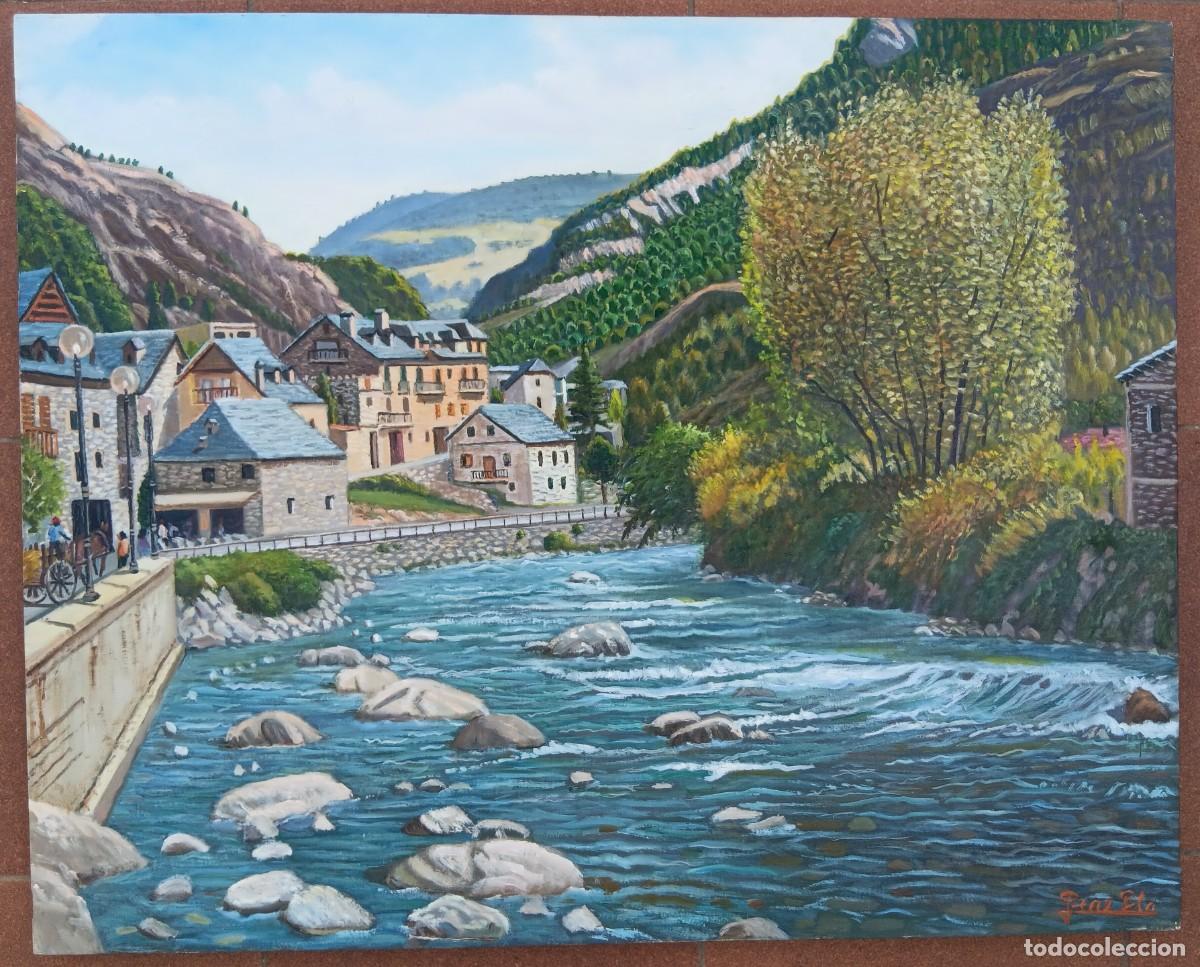 Arte: PERE PLA PAR&Eacute;S. &Oacute;LEO SOBRE TELA MONTADO EN BASTIDOR 81 X 65. BOSS&Ograve;ST. VALL D'ARAN. VER FOTOS.