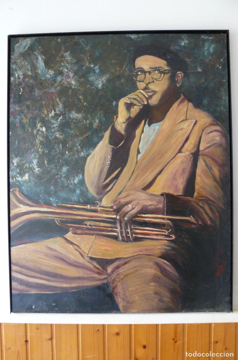 Arte: OLEO SOBRE LIENZO RETRATO DE UN TROMPETA - GABRIEL IRIBAR.-ZARAUTZ .