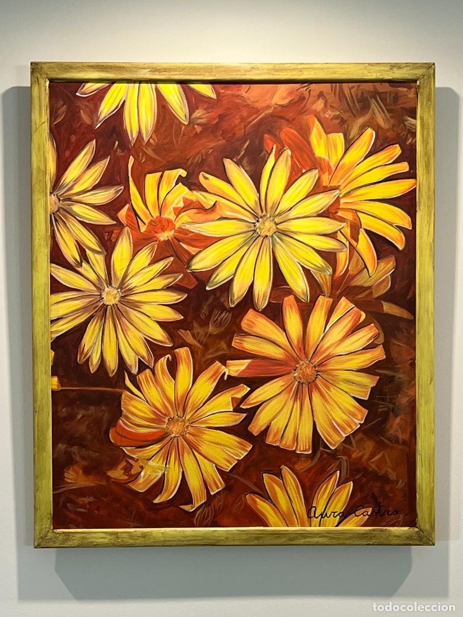 Arte: Margaritas en naranja