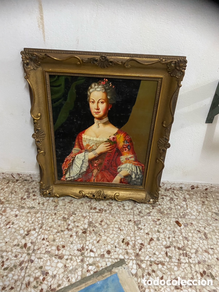 Arte: Large oil painting on board of caterina de grest