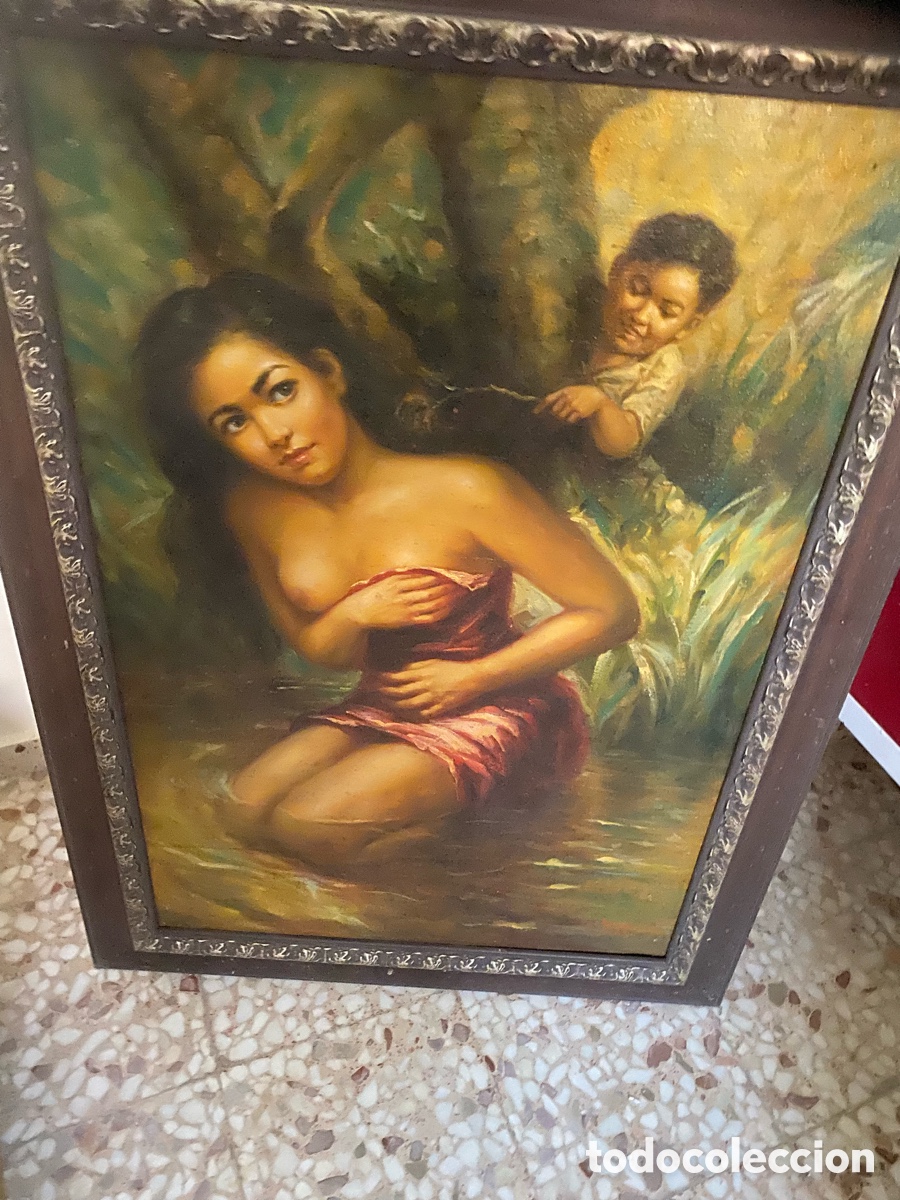 Arte: Large bali painting oll on csnvas