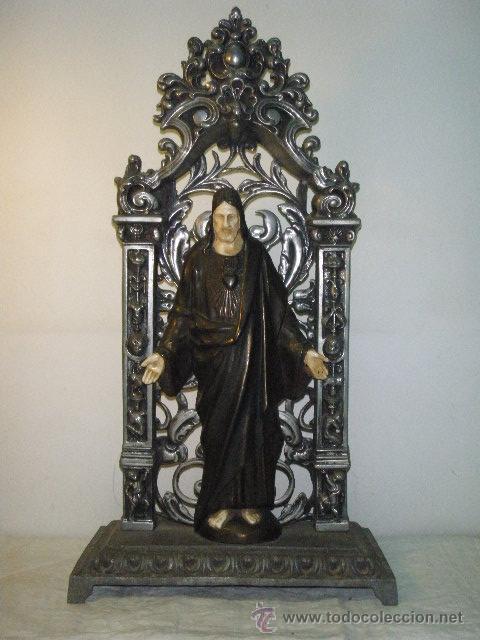 Arte: SAGRADO CORAZ&Oacute;N EN METAL - Foto 1