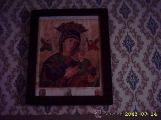 Arte: Antiguo cuadro de Virgen - Foto 1