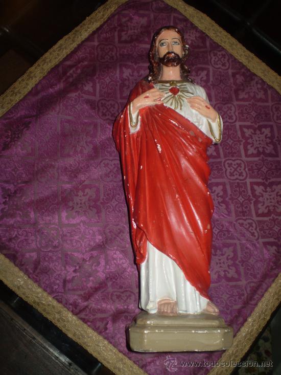Arte: CORAZON DE JESUS DE YESO MUERTO - Foto 1