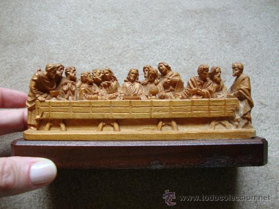 Arte: SANTA CENA EN MINIATURA EN MADERA - Foto 1