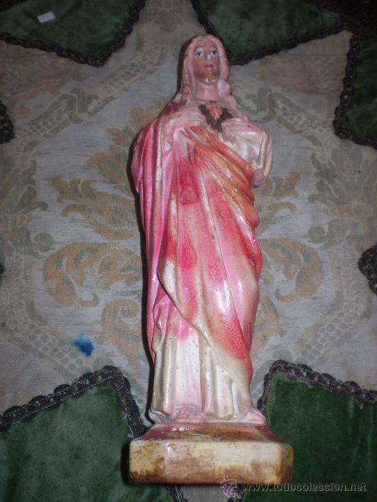 Arte: CORAZON DE JESUS S XIX EN YESO - Foto 1