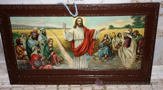 Arte: cuadro religioso  jesus predicando - Foto 1
