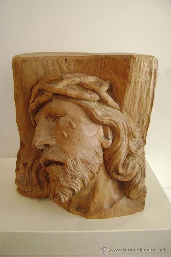 Arte: TALLA EN MADERA.CABEZA DE JESUCRISTO - Foto 1