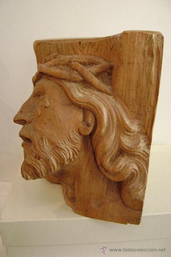 Arte: TALLA EN MADERA.CABEZA DE JESUCRISTO - Foto 3