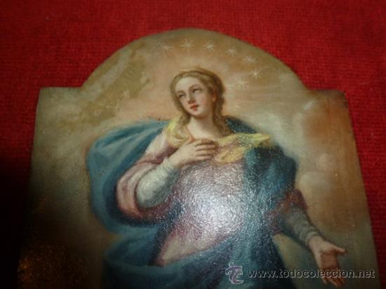 Arte: oleo sobre cobre virgen inmaculada - Foto 2