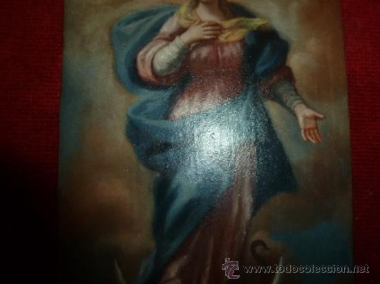 Arte: oleo sobre cobre virgen inmaculada - Foto 4