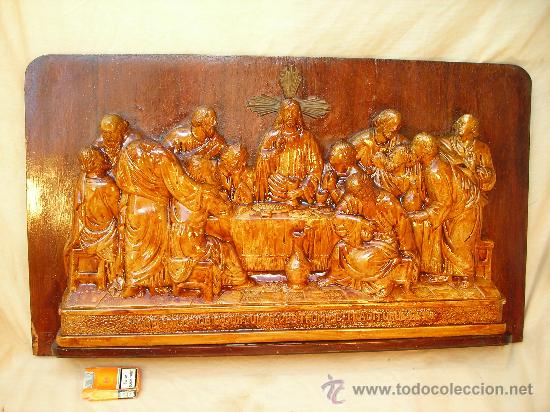 Arte: ULTIMA CENA EN ESTUCO SOBRE MADERA - Foto 3