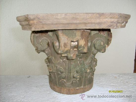 Arte: 2 capiteles capitel madera XVIII - Foto 3