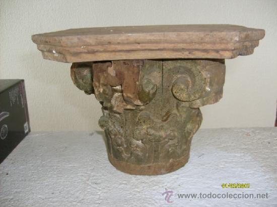 Arte: 2 capiteles capitel madera XVIII - Foto 5