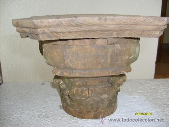 Arte: 2 capiteles capitel madera XVIII - Foto 6