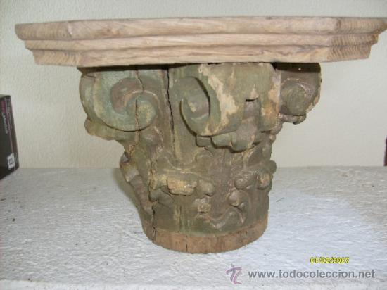 Arte: 2 capiteles capitel madera XVIII - Foto 4