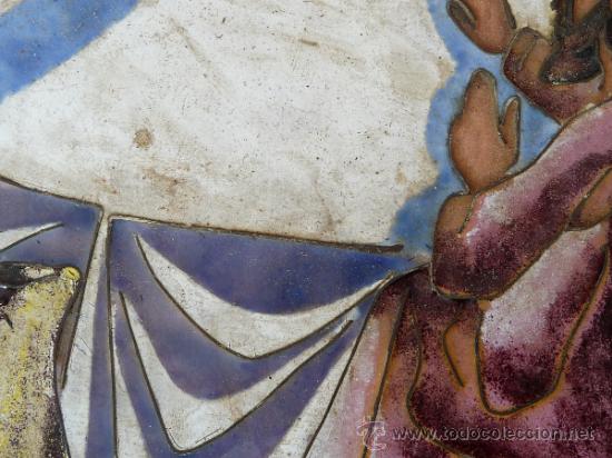 Arte: Antigua placa esmaltada de la Santa Cena. - Foto 5
