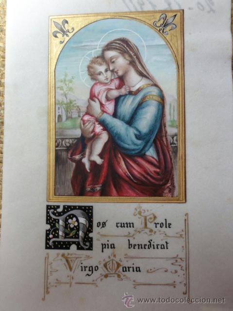 Arte: MINIATURA VIRGEN CON NI&Ntilde;O - Foto 2