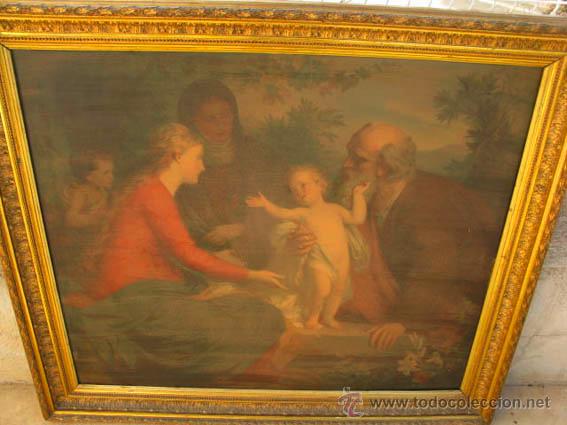 Arte: cuadro de tela con marco original de la epoca - Foto 3