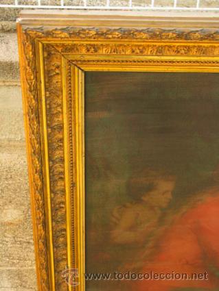 Arte: cuadro de tela con marco original de la epoca - Foto 2