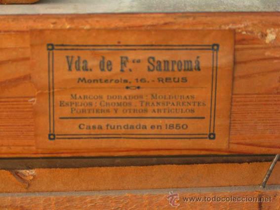 Arte: cuadro de tela con marco original de la epoca - Foto 5