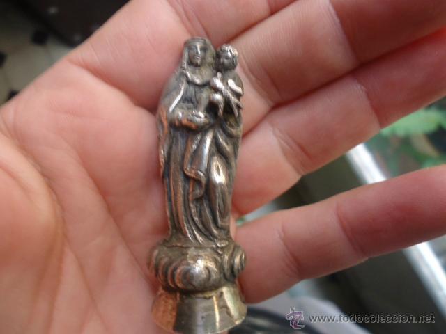 Arte: VIRGEN DEL PILAR CON PIE -  PLATA -  18 CM - Foto 8