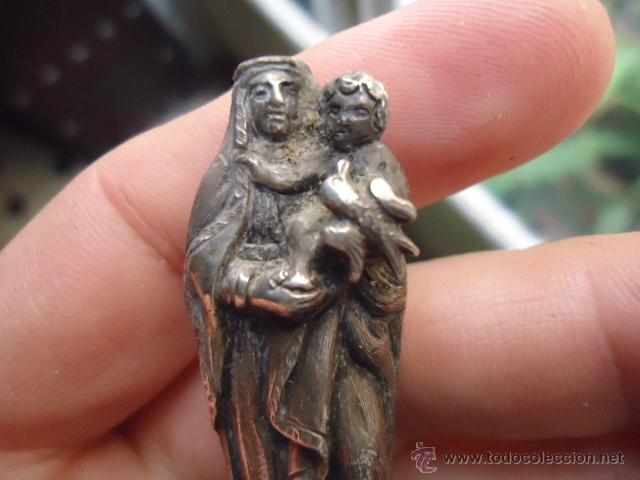 Arte: VIRGEN DEL PILAR CON PIE -  PLATA -  18 CM - Foto 9