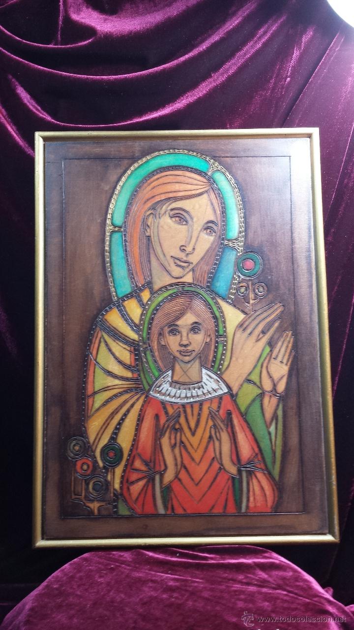 Arte: Grabado Virgen con ni&ntilde;o. - Foto 1