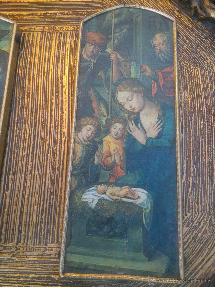 Arte: TRIPTICO RELIGIOSO SOBRE BASE DECORADA - Foto 4