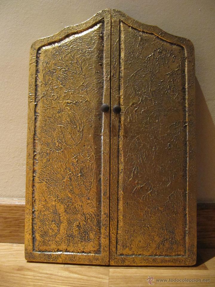 Arte: RETABLO TRIPTICO RELIGIOSO PUERTAS EN PAN DE ORO - Foto 2