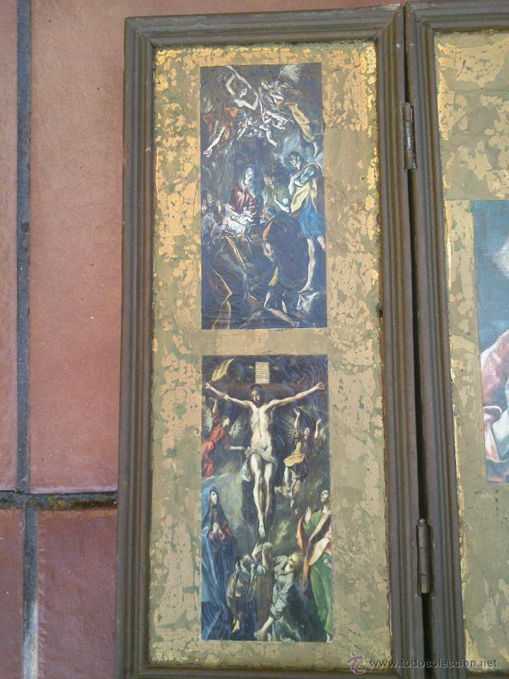 Arte: TRIPTICO RELIGIOSO SOBRE BASE DECORADA - Foto 2