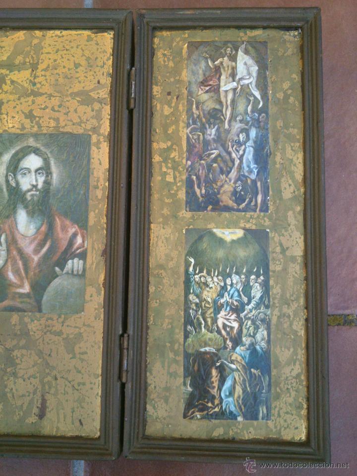 Arte: TRIPTICO RELIGIOSO SOBRE BASE DECORADA - Foto 3
