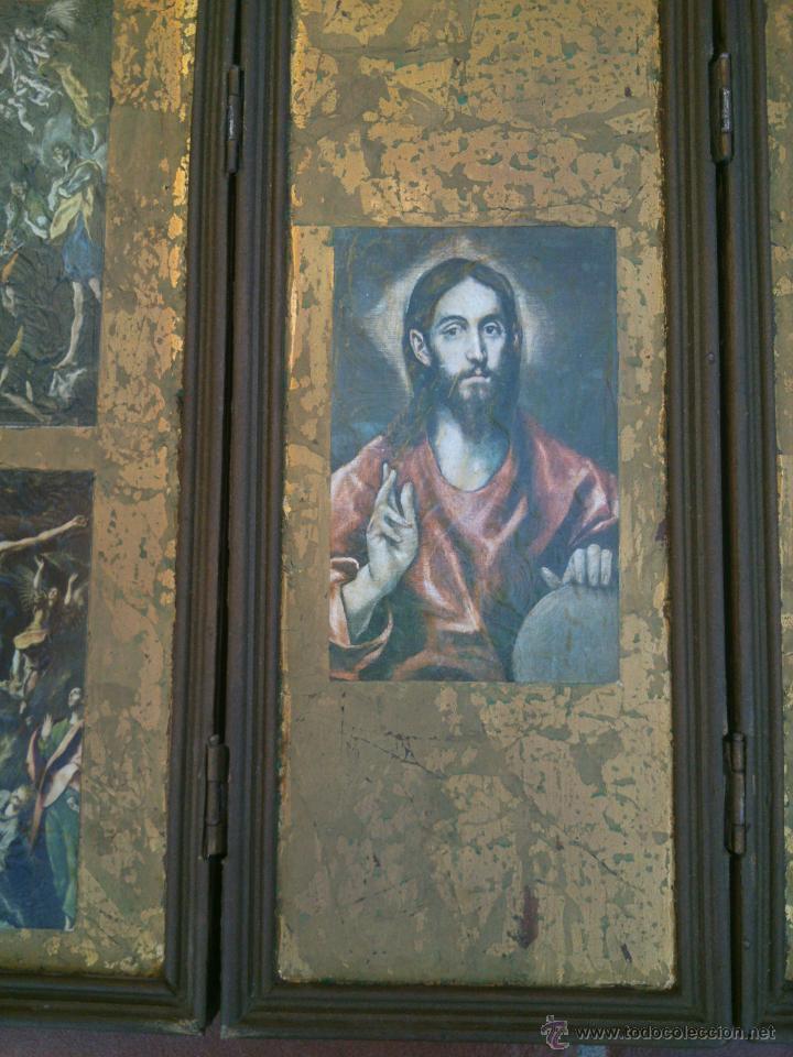 Arte: TRIPTICO RELIGIOSO SOBRE BASE DECORADA - Foto 4