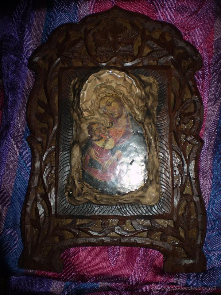 Arte: ICONO DE VIRGEN CON NI&Ntilde;O - Foto 1