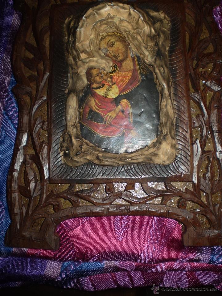 Arte: ICONO DE VIRGEN CON NI&Ntilde;O - Foto 3