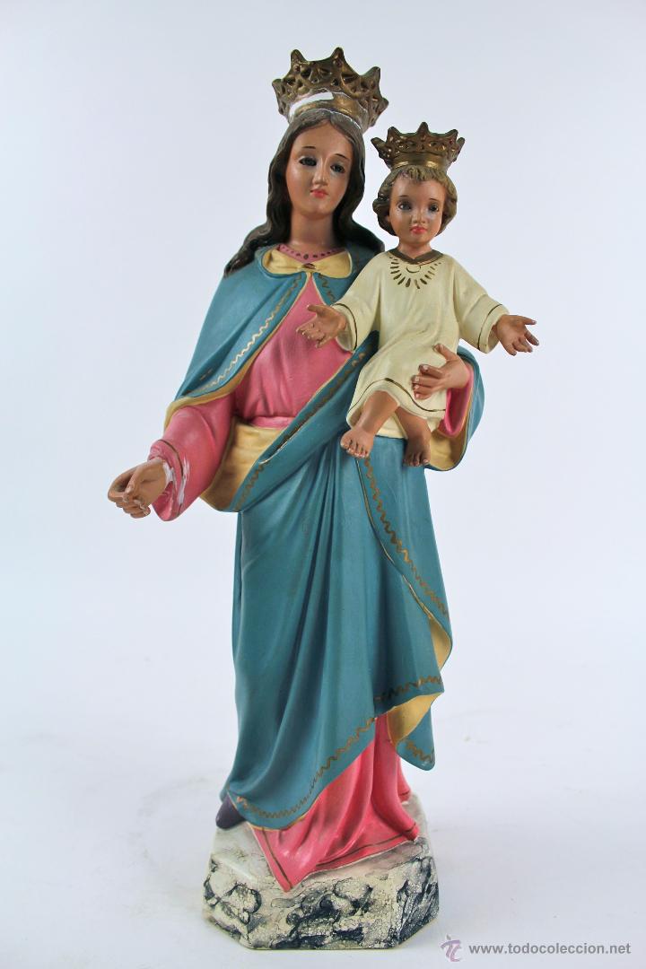 Imagen De La Virgen Auxiliadora Con El Niño En Comprar Escultura