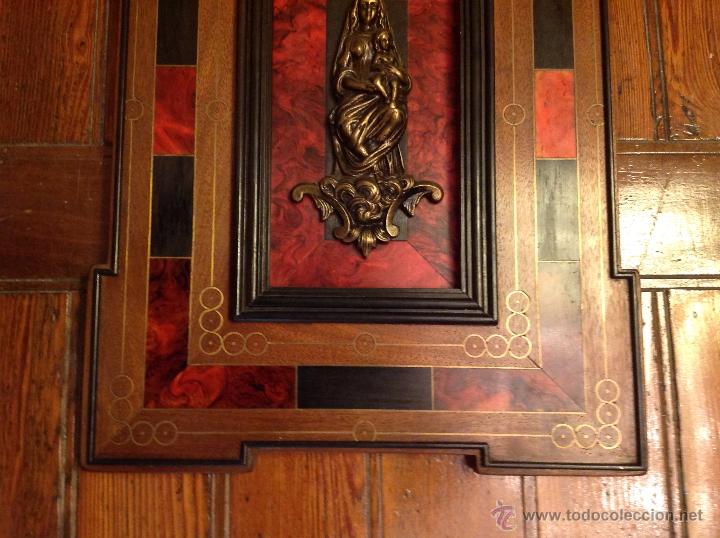 Arte: RETABLO EN MADERA Y BRONCE VIRGEN CON NI&Ntilde;O - Foto 4
