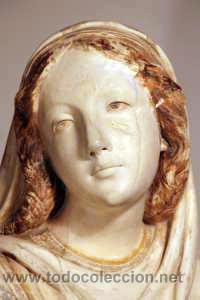 Arte: TALLA EN MADERA BUSTO DE MUJER s.XIX - Foto 2