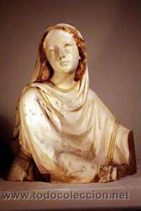 Arte: TALLA EN MADERA BUSTO DE MUJER s.XIX - Foto 3