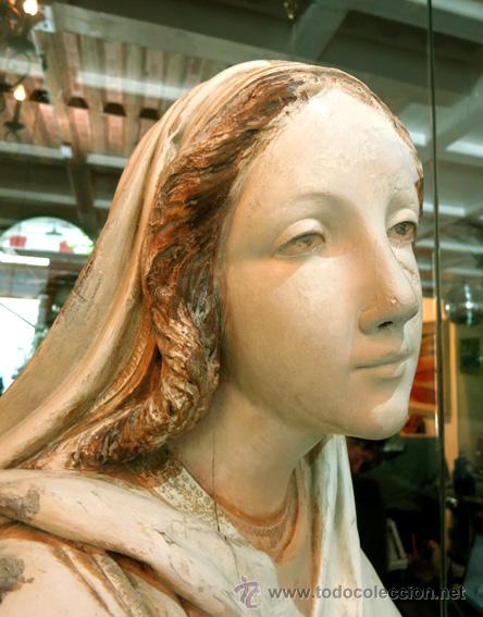 Arte: TALLA EN MADERA BUSTO DE MUJER s.XIX - Foto 5