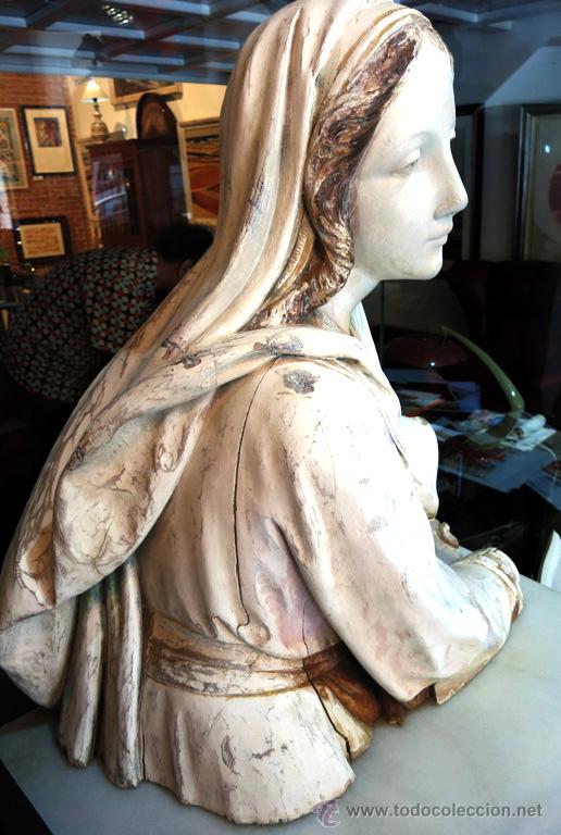 Arte: TALLA EN MADERA BUSTO DE MUJER s.XIX - Foto 6