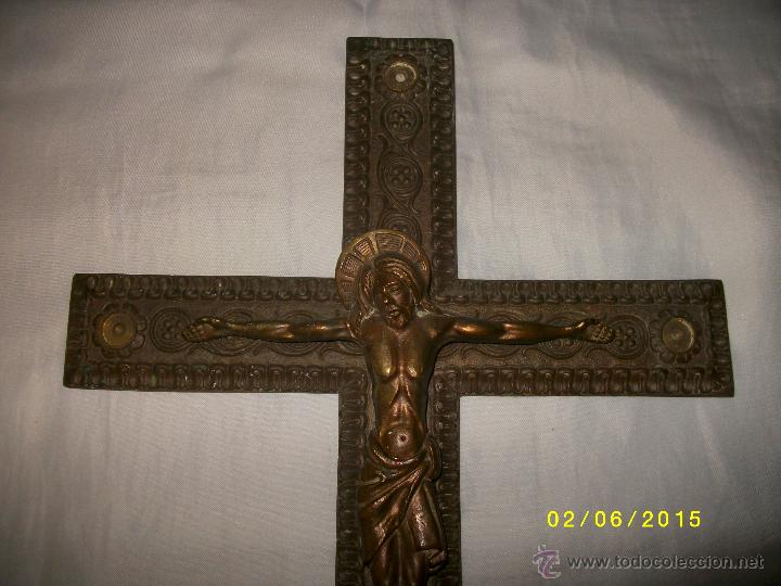Arte: CRISTO CRUCIFICADO EN BRONCE DEL SIGLO PASADO - Foto 3
