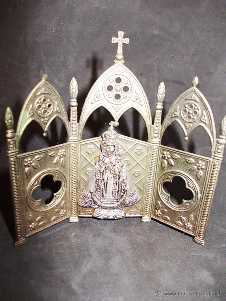 Arte: ANTIGUO TRIPTICO DE LA VIRGEN DEL PILAR - Foto 1
