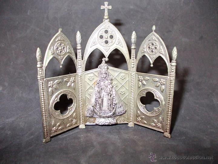 Arte: ANTIGUO TRIPTICO DE LA VIRGEN DEL PILAR - Foto 2
