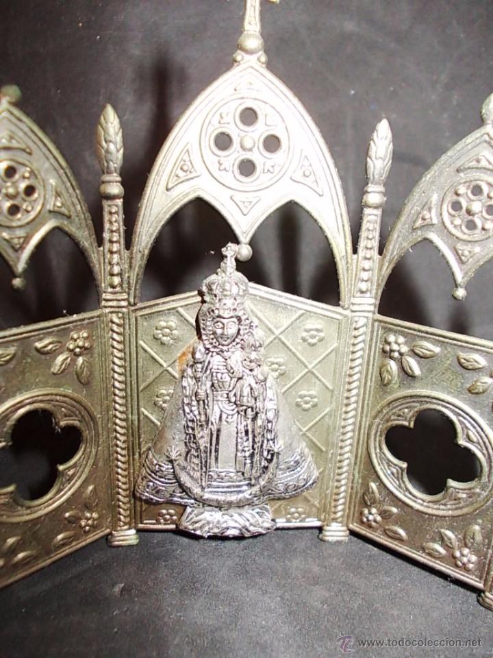 Arte: ANTIGUO TRIPTICO DE LA VIRGEN DEL PILAR - Foto 3