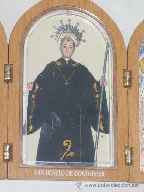 Arte: CUADRO,TRIPTICO DE SAN BENITO,A&Ntilde;OS 70. - Foto 4